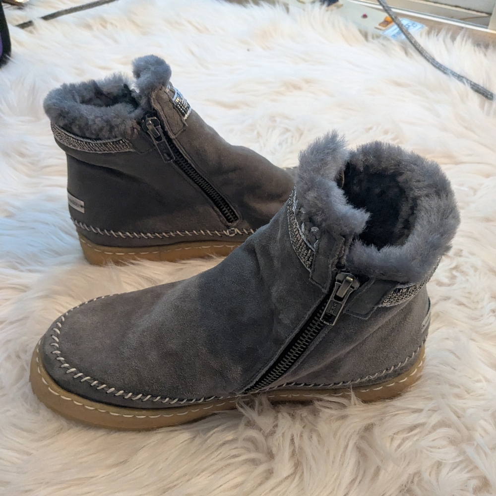 Laid Back London Setsu Crochet Winter Boots Side Zip Boots Size 8 EUR 39 - Picture 5 of 13